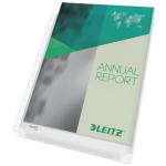 This photo features a pack of 5 ACCO Brands Punched Pockets from Leitz, with a premium design and expanding pocket feature. The pockets are organized neatly and appear to be made of a durable material, with a clear finish for easy viewing of contents.