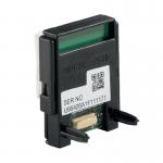 The image shows a Brother NC-9000W wireless network card, designed to enhance connectivity for Brother printers. The slim and compact card has a sleek black exterior with a small antenna and multiple ports for seamless installation. The label Brother is clearly visible on the front, indicating its compatibility with Brother printers.