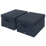 Leitz Fabric Medium Storage Box with lid Pack of 2 33980J