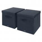 Leitz Fabric Large Storage Box with lid Pack of 2 33981J