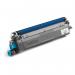 The photo features a box labeled Brother Ink Cartridges with a vibrant blue TN249C Ultra High Yield Cyan Toner Cartridge 34022J sticker. The cartridge itself is displayed prominently, showing a sleek design with the Brother logo and clear labeling.