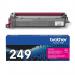 This picture features a pack of Brother TN249M Ultra High Yield Magenta Toner Cartridges with a bright and vibrant color. The cartridges are neatly arranged and displayed, ready for use in your printer. The packaging has the Brother logo and product name clearly visible.