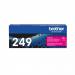The image shows a bright and vibrant magenta toner cartridge with the brand name Brother prominently displayed. The packaging is sleek and professional, with the product name TN249M Ultra High Yield written in bold letters. The cartridge itself appears durable and of high quality, perfect for producing stunning color prints.
