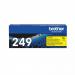 In the photo, you can see a vibrant yellow Brother TN249Y Ultra High Yield Toner Cartridge designed specifically for Brother printers. The sleek packaging displays the products model and capacity, making it easily recognizable in office supply stores.