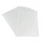 The image shows a pack of 100 Dahle Laminating Pouches in A4 size, measuring 216x303mm and with a thickness of 250 microns. The pouches are neatly stacked and have a clear, glossy finish. Each pouch has an open end for easy insertion of documents and a sealed edge for secure lamination.
