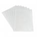 The image shows a pack of 100 Dahle Laminating Pouches in A4 size, measuring 216x303mm and with a thickness of 250 microns. The pouches are neatly stacked and have a clear, glossy finish. Each pouch has an open end for easy insertion of documents and a sealed edge for secure lamination.