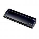 The photograph shows a Dahle 70103 A3 laminator with 2 heated silicone rollers, a durable and high-quality machine perfect for laminating projects. The sleek design and advanced technology make it a top choice for any laminating needs.