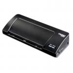 This Dahle Laminating Machine features two heated silicone rollers and is designed for A4-sized documents. Its sleek design and functionality make it an ideal choice for any laminating needs.
