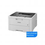 This image shows a sleek and modern Brother laser printer, the HL-L3220CWE, in a vibrant and bold color design. The printer appears to be in pristine condition, indicating that it has been recently refurbished. The machine is compact and professional, suitable for any workspace.
