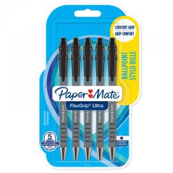 Paper Mate 2027751 Flexgrip 5 pack Black ink Retractable Ball Pen 34566J