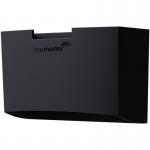 In the picture, there is a black Legamaster whiteboard accessory holder from Edding. The holder is sleek and professional-looking, with a smooth surface and clean lines. The Edding logo is visible on one side of the holder. It is designed specifically to hold a variety of drywipe accessories, perfect for keeping your workspace organized and clutter-free.