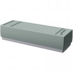 The photograph shows a small, soft green whiteboard eraser from Eddings Legamaster collection. The eraser appears to have a smooth texture and compact size, perfect for easily cleaning dry-erase boards. Its bright green color adds a pop of color to any workspace.