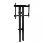 The image shows a sleek and modern presentation system with a fixed height column, featuring the Edding and Legamaster logos. The moTion column system is visible, providing stability and support for presentations. The overall look is professional and efficient.