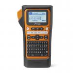 The image shows a Brother PT-E310BTVP Pro Handheld Electrician Labelling Machine, specifically designed for electricians. The label maker is compact and easy to use, with a clear display screen and convenient buttons. It comes with various label tape options for professional and durable labeling.