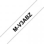 Brother M-V3ABZ Labelling Tapes - Black on White Multipack 34821J