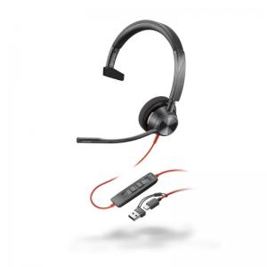 HP Poly Blackwire 3310 Microsoft Teams Mono Headset with USB-A to