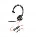 HP Poly Blackwire 3310 USB UC Monaural Headset with USB-A and C Adaptor 34969J