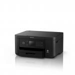 The Epson Multifunction Inkjet Printer Epson Expression Home XP-5200 has a sleek black design, with a multifunction tray and LCD display. The printer has a smooth finish and is compact in size, making it suitable for any home or office space.