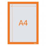 Nobo 1915695 Self-adhesive Magnetic Poster Frame A4 Orange 35016J