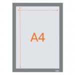 Nobo 1915696 Self-adhesive Magnetic Poster Frame A4 Silver 35017J