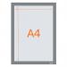 Nobo 1915696 Self-adhesive Magnetic Poster Frame A4 Silver 35017J