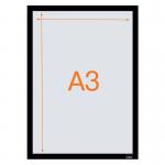 Nobo 1915700 Self-adhesive Magnetic Poster Frame A3 Black 35021J