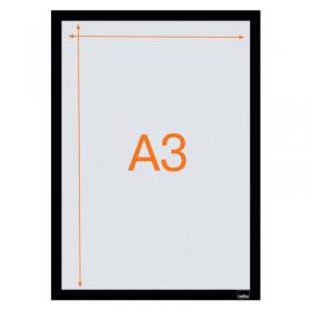 Nobo 1915700 Self-adhesive Magnetic Poster Frame A3 Black 35021J
