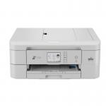 This image features a sleek and modern Brother DCP-J1800DW Colour Inkjet Wireless Multifunction Printer. It includes an automatic paper cutter and boasts a professional look.