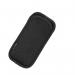 The photograph shows a soft carry case designed for Olympus Conference Telephones OM System CS131, with a sleek black exterior and a zipper closure. The case features a handle and a front pocket for extra storage. It looks sturdy and compact, perfect for protecting and transporting the telephones.