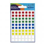 Avery 32-291 8 mm Round Assorted Colour Stickers 35295J