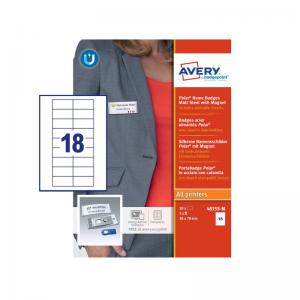 Avery 4835S-M Polar Name Badges - Matt Steel with Magnet 35301J