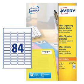 Avery L7656-25 46 x 11.1mm Mini Multipurpose Labels 25 Sheets - 84 Labels per Sheet 35323J
