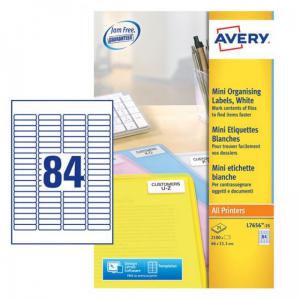 Avery L7656-25 46 x 11.1mm Mini Multipurpose Labels 25 Sheets - 84