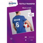 Avery MD1003 210 x 297mm White Fabric Transfers 4 Sheets 35325J