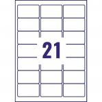 Avery MP7160-40 63.5 x 38.1mm Permanent Multipurpose Labels 40 Sheets - 21 Labels per sheet 35327J