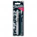 The image shows a pack of 12 single metallic silver Sharpie permanent markers by Newell Brands. Each marker has a fine tip and is stored in individual slots within the package. The vibrant silver color of the markers stands out against the black packaging, making them easily identifiable.