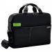 This picture features a sleek and stylish laptop bag by ACCO Brands. Designed by Leitz, this bag is perfect for the modern traveler. It comfortably fits a 15.6-inch laptop and boasts multiple compartments for all your accessories. The bag is made with durable materials and features a professional black finish.