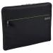 The picture shows a sleek black laptop sleeve designed by Leitz, specifically made for 15.6 laptops. The power sleeve features the ACCO Brands logo, and is ideal for protecting and carrying your laptop on-the-go.