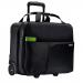 The picture shows a sleek and modern laptop bag from ACCO Brands, designed by Leitz. It is a carry-on trolley, perfect for business or travel, with the ability to store laptops and other essentials. The bag has a professional look and practical features for the modern traveler.