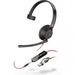 The HP Poly headset is a sleek and modern device, featuring a blackwire design with a C5210 USB and 3.5mm jack monaural headset. It is a high-quality piece of technology that is perfect for any professional setting. The headset offers clear sound and comfortable wear for all-day use. It is a reliable tool for communication and productivity.