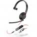 The HP Poly headset is a sleek and modern device, featuring a blackwire design with a C5210 USB and 3.5mm jack monaural headset. It is a high-quality piece of technology that is perfect for any professional setting. The headset offers clear sound and comfortable wear for all-day use. It is a reliable tool for communication and productivity.
