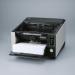 The Fujitsu RICOH fi-8950 A3 image scanner has a sleek and modern design, with a large flatbed scanner and multiple document feeders on top. The device is black and silver, with a digital display screen and various buttons for scanning options. Multiple paper trays are visible on the side of the scanner for easy loading and sorting of documents.