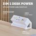 Fellowes Power Desk 1 Socket, 1 USB-A and 1 USB-C Ports White 35780J