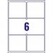 Avery L7166-250 Parcel Labels 250 sheets - 6 Labels per Sheet 35859J