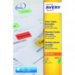 Avery L6033-20 Green Removable Labels 20 sheets - 24 Labels per sheet 35961J