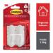 Command Pack of 2 Medium Oval Hooks With Command Strips White 36178J
