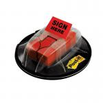 Post-it Pack of 200 Index Flags Sign Here in Desk Grip Disp 25x43mm Red 36183J