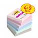 Post it Pack of 6 Super Sticky Notes Soulful Colours 76x76mm 90 Sheets 36184J