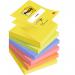 Post-it Pack of 6 Z Notes 76x76mm 100 Sheets Neon Rainbow 36187J