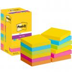 Post-it Pack of 6 Super Sticky Notes Carnival Colour 76x76 mm 90 Sheets 36188J